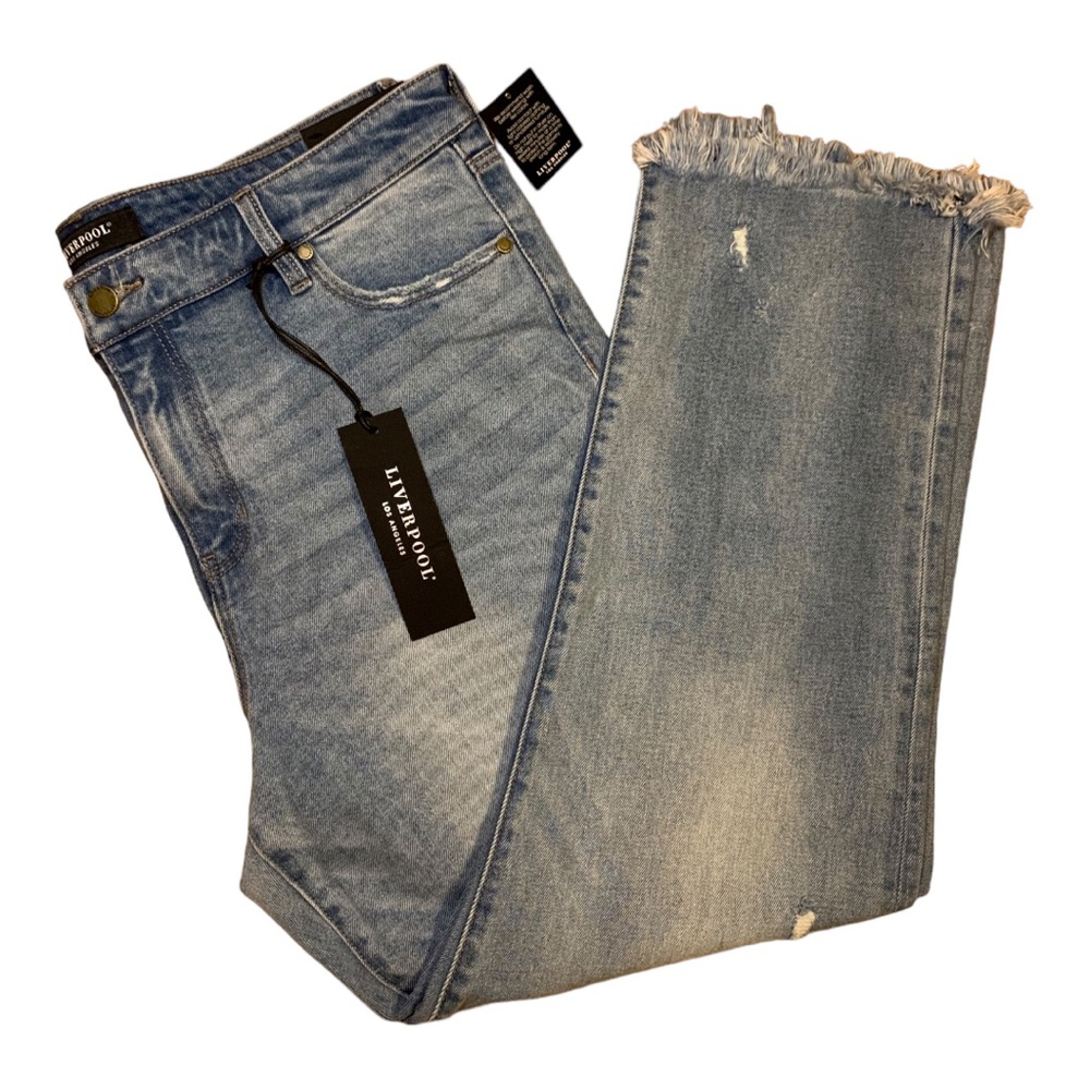 Liverpool LA Women’s Jeans High Waist Crop Straight Leg Denim size 14 NWT